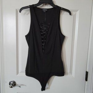 Bebe Lace Up Bodysuit - Size Medium